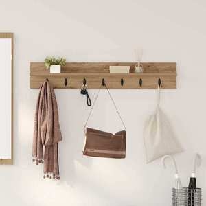 vidaXL Răcător de paltoane montat pe perete Pe perete Stejar Artizanal imagine