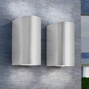 vidaXL Corp iluminat LED perete exterior 2 buc, rotund, sus/jos imagine