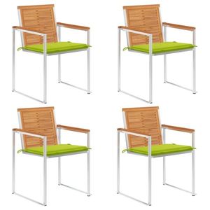 vidaXL Scaune de grădină cu perne, 4 buc., lemn masiv de acacia imagine