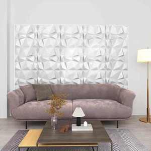 vidaXL Panouri de perete 12 pcs Alb Diamond 50 x 50 cm Spumă XPS imagine