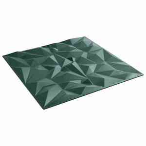 vidaXL Panouri de perete 12 pcs Verde Amethyst 50 x 50 cm Spumă XPS imagine