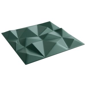 vidaXL Panouri de perete 12 pcs Verde Diamond 50 x 50 cm Spumă XPS imagine