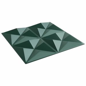 vidaXL Panouri de perete 48 pcs Verde Origami 50 x 50 cm Spumă XPS imagine