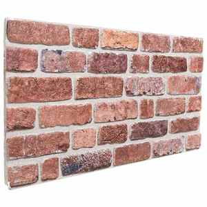 vidaXL Panouri de perete 10 pcs Roșu 100 x 50 cm Spumă EPS imagine