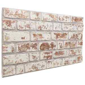 vidaXL Panouri de perete 10 pcs Roșu și Alb 100 x 50 cm Spumă EPS imagine