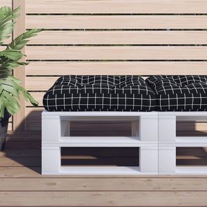 vidaXL Pernă paleți model careuri negru 60x61, 5x10 cm, țesătură Oxford imagine