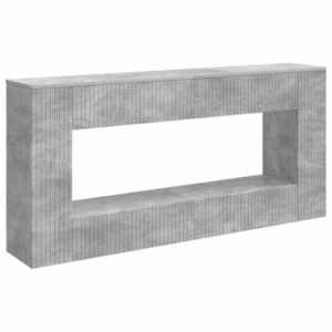 vidaXL Masă de consolă Dungi Gri Beton 155 x 29 x 74 cm Lemn prelucrat imagine