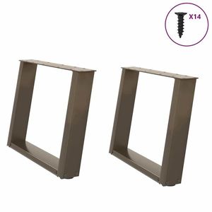 vidaXL Picioare pentru masă de cafea în formă de U, 2 buc., oțel natural, 70x(42-43) cm imagine