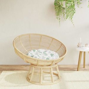 vidaXL Pernă rotundă, model frunze, Ø 60 x 11 cm, țesătură Oxford imagine