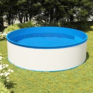vidaXL Piscină cu valuri, skimmer suspendat cu pompă, alb, 350x90 cm imagine