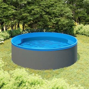 vidaXL Piscină cu valuri, skimmer suspendat cu pompă, gri, 350x90 cm imagine