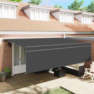 vidaXL Cortina Retractabilă Manual Antracit 500 × 300 cm imagine