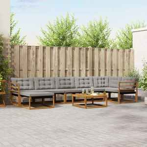 vidaXL Set de canapele de exterior 8 pcs Gri natural și deschis imagine