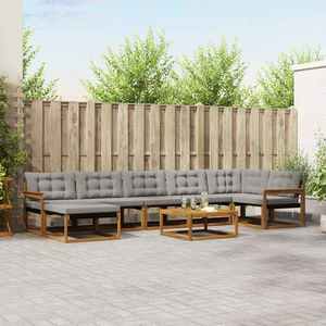 vidaXL Set de canapele de exterior 8 pcs Gri natural și deschis imagine