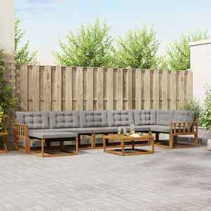 vidaXL Set de canapele de exterior 8 pcs Gri natural și deschis imagine