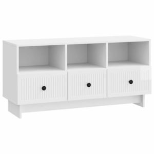 vidaXL Cabinet TV Alb foarte lucios 102 x 34, 5 x 50 cm Lemn prelucrat imagine