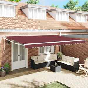 vidaXL Copertina retractabilă automat, vișiniu, 500x300 cm imagine
