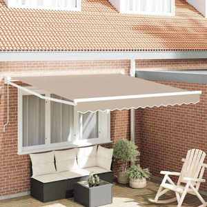 vidaXL Cortina Retractabilă Bej 350 x 250 cm Poliester și Aluminiu imagine