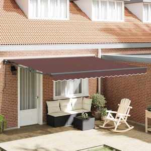 vidaXL Cortina Retractabilă Maro 400 × 300 cm Aluminiu și țesătură imagine