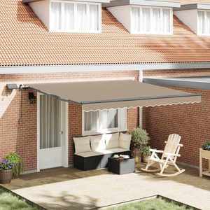 vidaXL Cortina Retractabilă Manual Bej 400 ×300 cm țesătură imagine