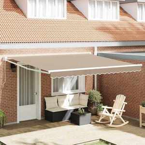 vidaXL Cortina Retractabilă Bej 400 × 300 cm Poliester și Aluminiu imagine
