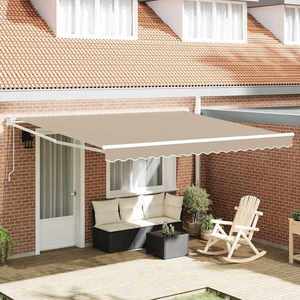 vidaXL Cortina Retractabilă Bej 400 × 300 cm Poliester și Aluminiu imagine