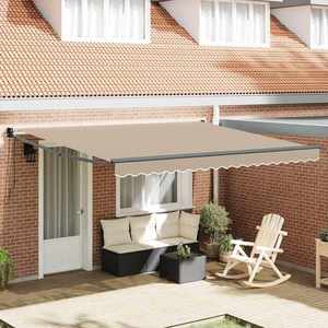 vidaXL Cortina Retractabilă Bej 400 × 300 cm Poliester și Aluminiu imagine