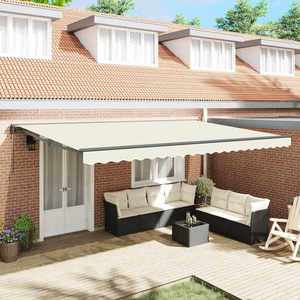 vidaXL Cadru de copertină Crem 500 × 300 cm Poliester cu Acoperire PU imagine