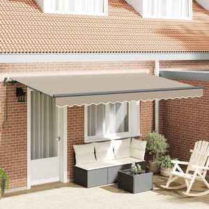 vidaXL Cortina Retractabilă Manual Bej 400 x 200 cm țesătură imagine