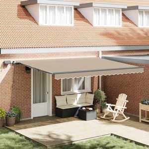 vidaXL Cortina Retractabilă Manual Bej 450 ×300 cm țesătură imagine