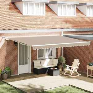 vidaXL Cortina Retractabilă Bej 450 × 350 cm Poliester și metal imagine