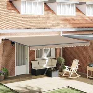 vidaXL Cortina Retractabilă Bej 450 × 350 cm Țesătură și Aluminiu imagine