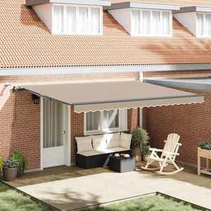 vidaXL Țesătură pentru copertină cu Bej 450 × 350 cm Poliester imagine