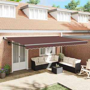 vidaXL Copertina retractabilă automat, maro, 500x300 cm imagine