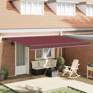 vidaXL Cadru de copertină Manual Burgundy 450 × 300 cm imagine
