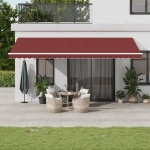 vidaXL Copertina retractabilă manual, vișiniu, 600x350 cm imagine