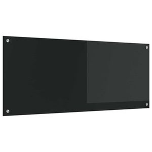 vidaXL Panou de bucătărie Negru 120 x 50 cm sticlă securizată imagine