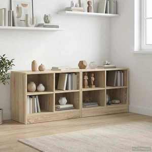 vidaXL Dulap de pat 2 pcs Stejar Sonoma 66 x 33 x 48 cm Lemn compozit imagine