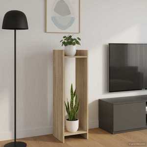 vidaXL Suport pentru plante cu raft Stejar Sonoma 30 x 30 x 100 cm imagine