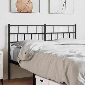 vidaXL Tăblie de pat de schimb metalică, negru, 140 cm imagine