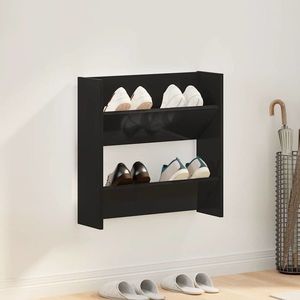 vidaXL Pantofar de perete, negru extralucios, 60x18x60 cm, PAL imagine