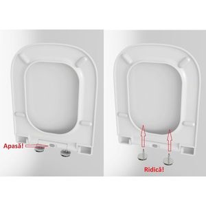 Capac WC cu inchidere lenta si sistem easy clean, alb, duroplast, Fuengirola imagine