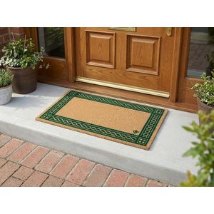 Covor intrare antiderapant, model ornamental clasic, verde, poliester si cauciuc termoplastic, 40x65cm, Eco Cocco Classico imagine