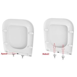 Capac WC cu inchidere lenta si sistem easy clean, alb, duroplast, Kadiks imagine