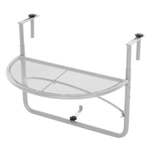 Outsunny Măsuță Pliabilă pentru Balcon din Metal, Reglabilă pe 3 Înălțimi, Ideală pentru Spații Mici, 60x45x50cm, Albă | Aosom Romania imagine