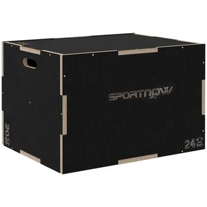 SPORTNOW Cutie Plyometrică 3-in-1 din Lemn Antiderapant, Ideală pentru Fitness Acasă, Dimensiuni 76/61/51cm | Aosom România imagine