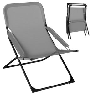 Outsunny Scaune Pliabile de Terasă cu Spătar Reglabil 4 Nivele și Tetieră din Plasă | Aosom Romania imagine