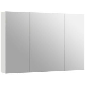 kleankin Dulap de Baie Suspendat cu Oglindă cu 3 Uși, Alb | Aosom Romania imagine