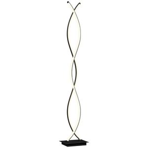 HOMCOM Lampadar de salon cu design spirală dublă, 3 niveluri de luminozitate, comutator de picior, modern și elegant, negru | Aosom Romania imagine