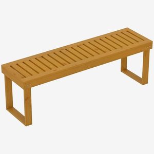 Outsunny Banc de gradina banc din lemn de pin 2 locuri banca de gradina sezut cu lamele 132 x 34 x 43 cm lemn natural | Aosom Romania imagine